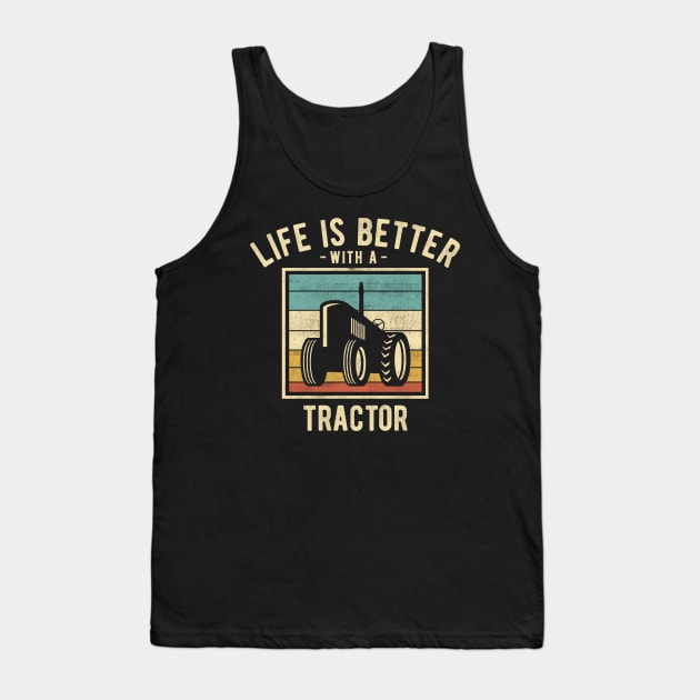 Tractor Sayings -  Retro Funny Tractor Lovers Gift Tank Top by DnB